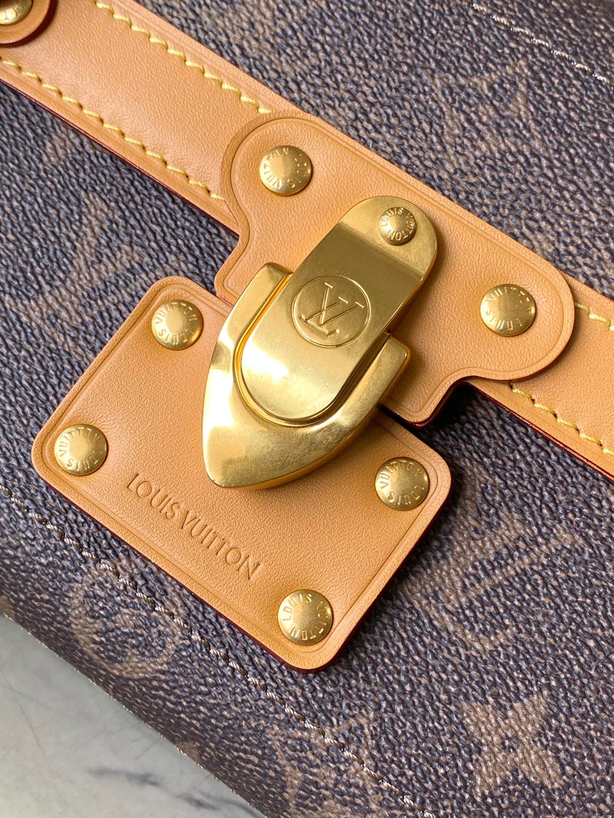 LOUIS VUITTON SOUL TRUNK 19 IN BROWN MONOGRAM DUST CANVAS GOLD HARDWARE