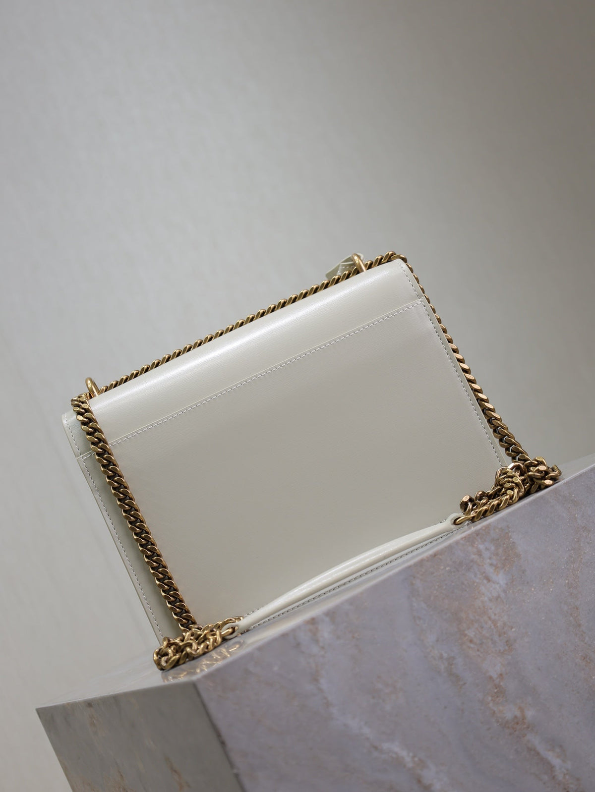 YSL 25S SUNSET BAG 22 IN IVORY CALFSKIN GOLD HARDWARE