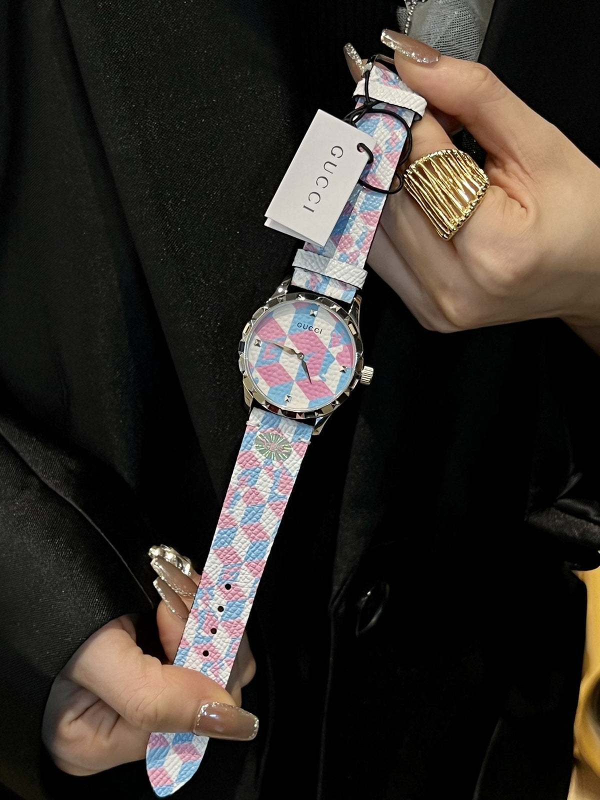 Gucci Patterned Strap Watch