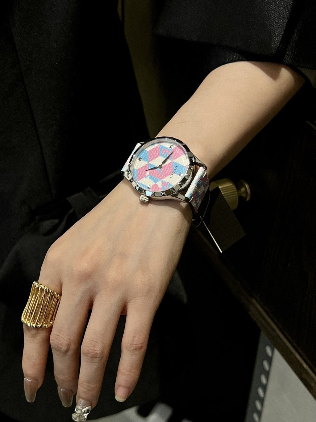 Gucci Patterned Strap Watch